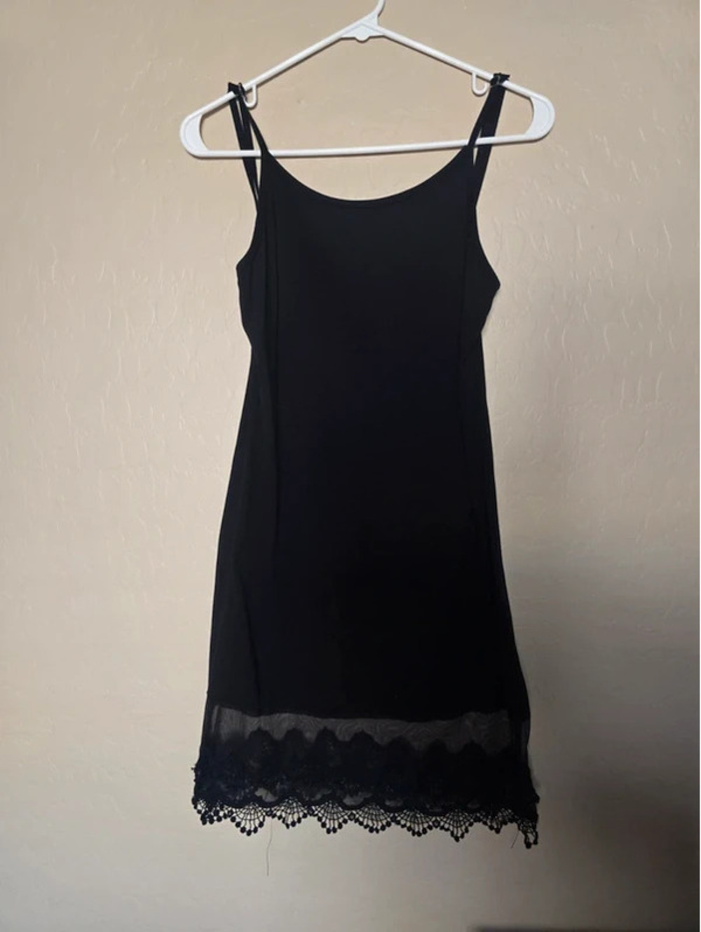 Black mini dress with adjustable straps